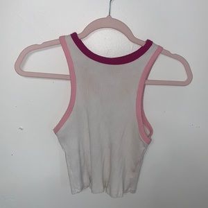 Wild and fable || white pink and purple tank top|| size: small